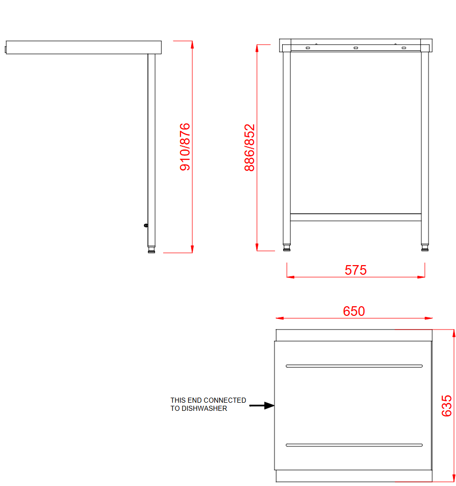 Hobart Outlet Single Rack Table