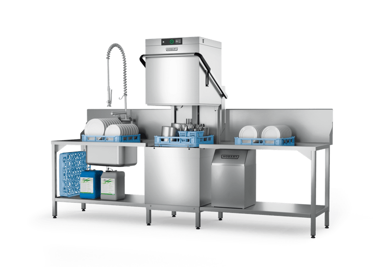 Hobart PROFI AMXS Pass Through Dishwasher with Integrated Water Softener