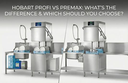 Hobart Profi and Hobart Premax dishwashers with tabling