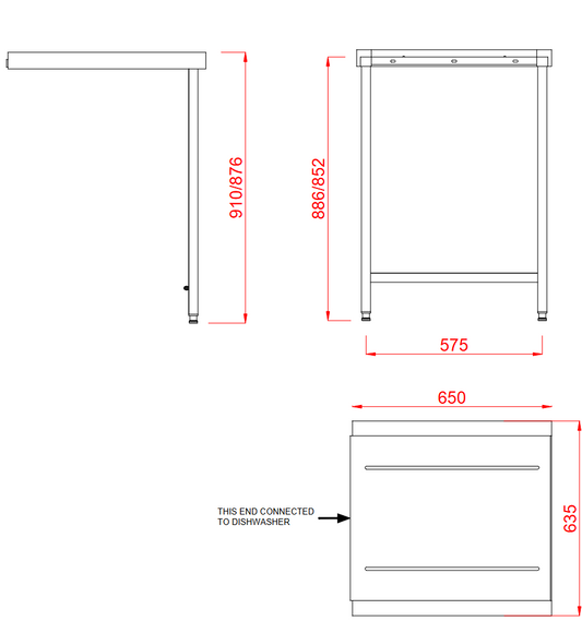 Hobart Outlet Single Rack Table