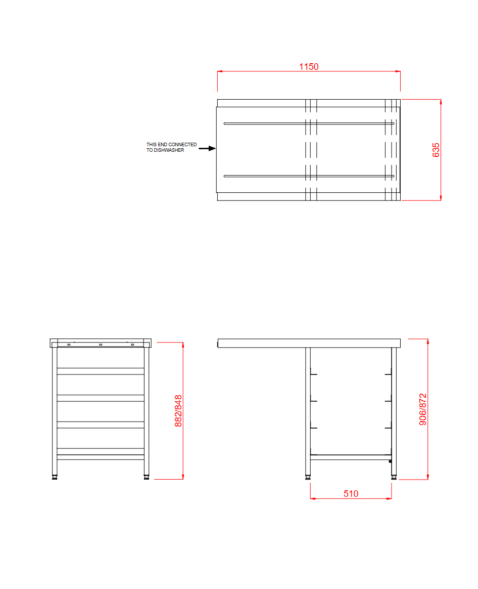 Hobart Outlet Double Rack Table