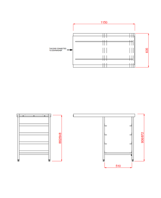 Hobart Outlet Double Rack Table