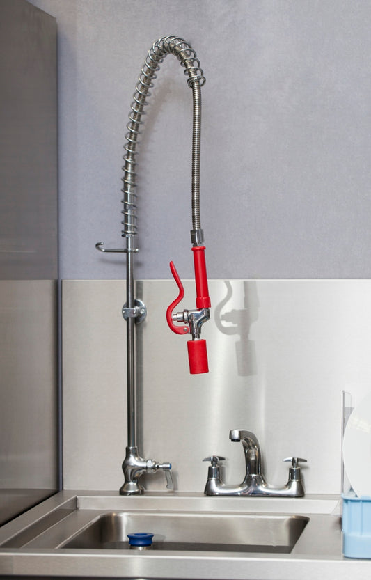 Hobart Mixer Tap with Overhead Spray Arm