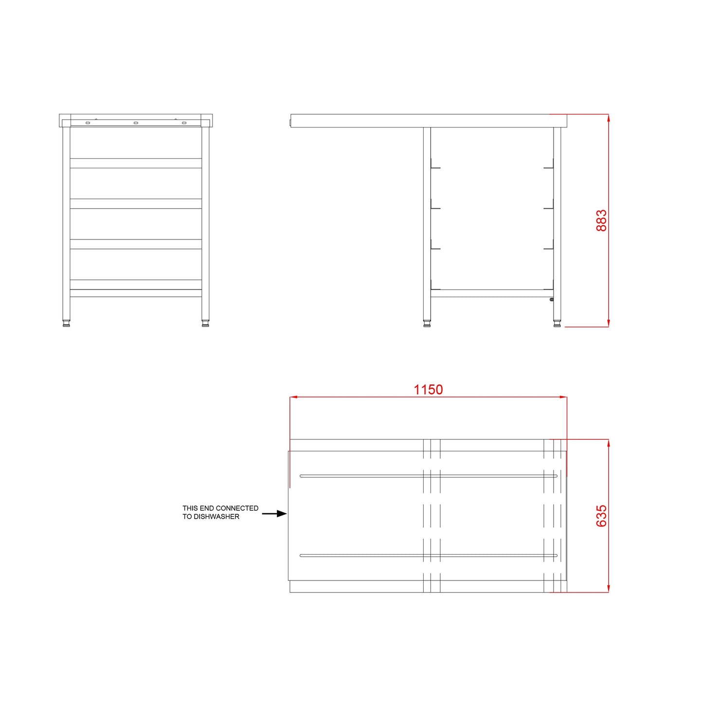 Hobart Outlet Double Rack Table