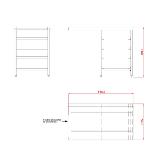 Hobart Outlet Double Rack Table